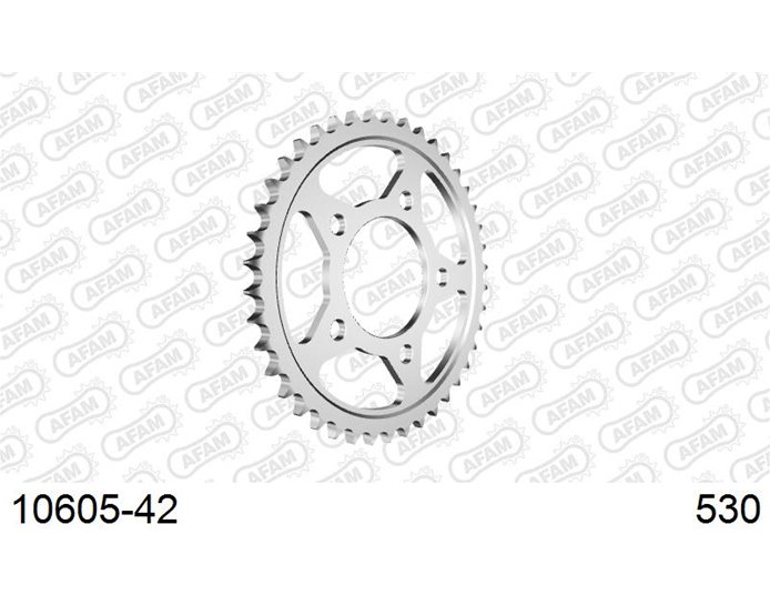AFAM Sprocket, Rear, 530 (OE pitch), Steel  , Kit config 1,Kit config 2 - Silver, 42T (orig size)