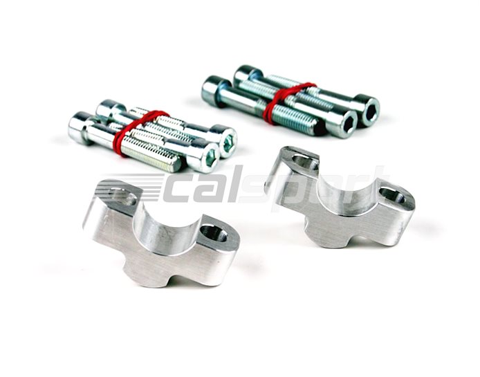 LSL Riser for 22.2mm bars - Aluminium, Silver (black or silver available), 15mm mm rise (15/25/35mm available) - clamping bolts 32-35mm apart