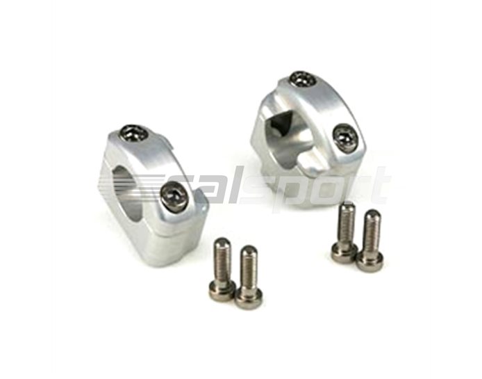 127RK25SI - LSL Universal 22.2mm to 28.6mm (X-Bar) Handlebar Conversion Clamps, Silver (other colours available) - for bikes with 22.2mm bar clamps integral