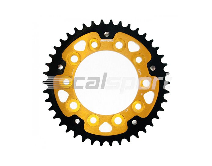 1304-42 - Supersprox Stealth Sprocket, Anodised Alloy, Gold Centre, 42 teeth