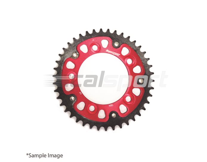 1304-43-RED - Supersprox Stealth Sprocket, Anodised Alloy, Red Centre, 43 teeth