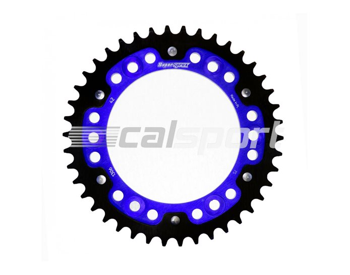1306-42-BLUE - Supersprox Stealth Sprocket, Anodised Alloy, Blue Centre, 42 teeth