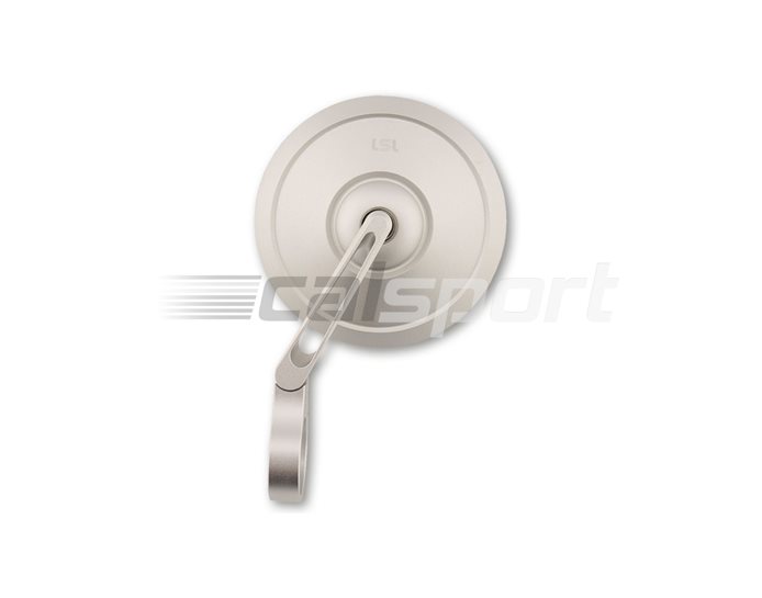 132SRET3SI - LSL Retro Short Bar End Mirror - satin matt aluminium, Silver - single mirror
