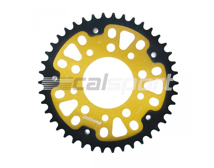 1332-42 - Supersprox Stealth Sprocket, Anodised Alloy, Gold Centre, 42 teeth