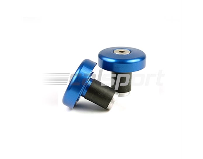 135-005BL - LSL Flat cap bar end weights, pair, Aluminium, Transparent Blue (other colours available) - for X-Bar (28.6mm) and 22.2mm aluminium bars
