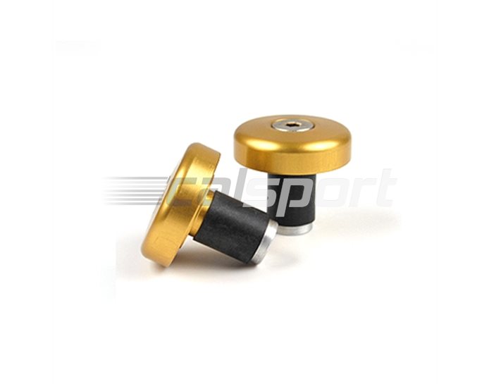 135-005GO - LSL Flat cap bar end weights, pair, Aluminium, Gold (other colours available) - for X-Bar (28.6mm) and 22.2mm aluminium bars