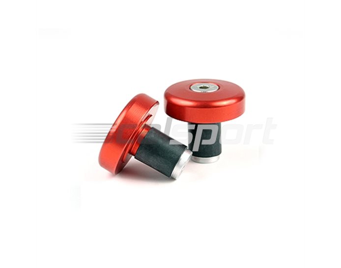 135-005RT - LSL Flat cap bar end weights, pair, Aluminium, Transparent Red (other colours available) - for X-Bar (28.6mm) and 22.2mm aluminium bars