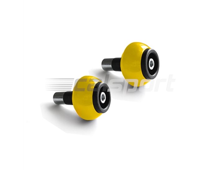 136AL18GE - LSL Classic Bar End crash balls Aluminium, pair, Yellow (other colours available) - for 22.2mm  steel and 1 inch aluminium bars