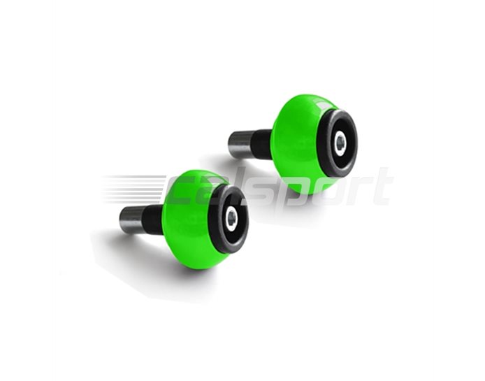 136AL18GR - LSL Classic Bar End crash balls Aluminium, pair, Green (other colours available) - for 22.2mm  steel and 1 inch aluminium bars