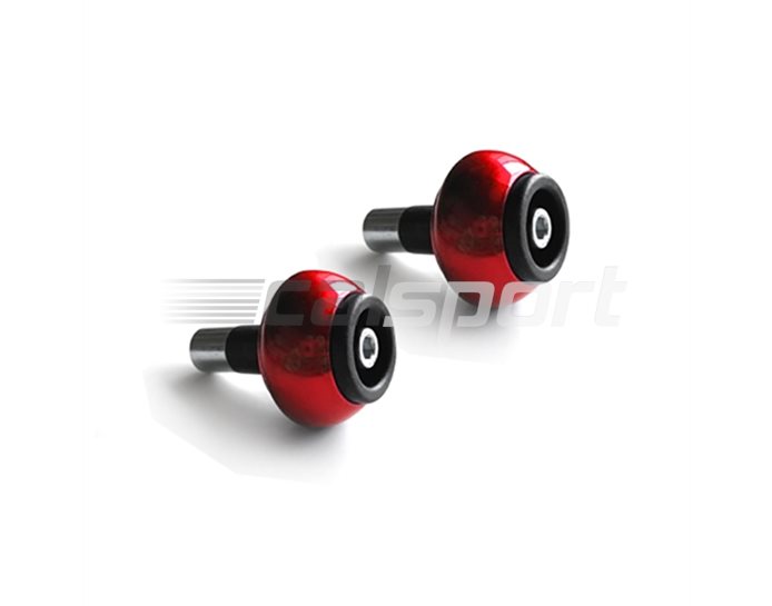 136AL18RT - LSL Classic Bar End crash balls Aluminium, pair, Transparent Red (other colours available) - for 22.2mm  steel and 1 inch aluminium bars
