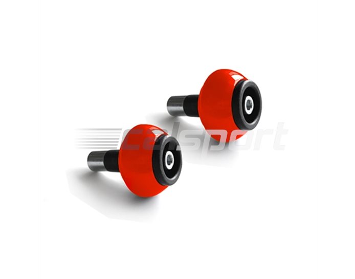 136AL18SR - LSL Classic Bar End crash balls Aluminium, pair, Signal Red (other colours available) - for 22.2mm  steel and 1 inch aluminium bars