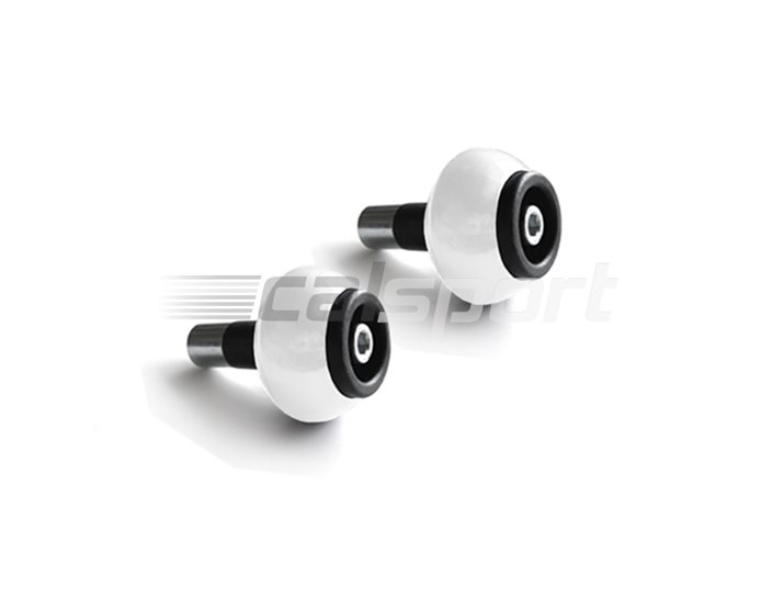 136AL18WT - LSL Classic Bar End crash balls Aluminium, pair, White (other colours available) - for 22.2mm  steel and 1 inch aluminium bars