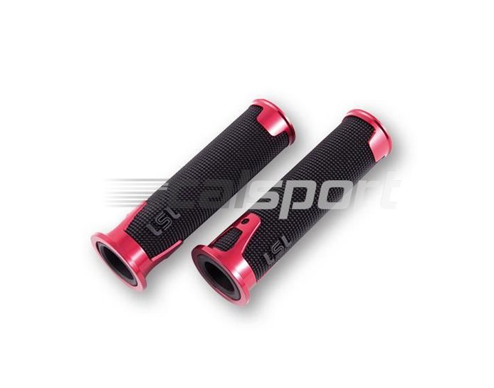 138EG125RT - LSL Ergonia grips 125mm - Rubber / Aluminium - Transparent Red
