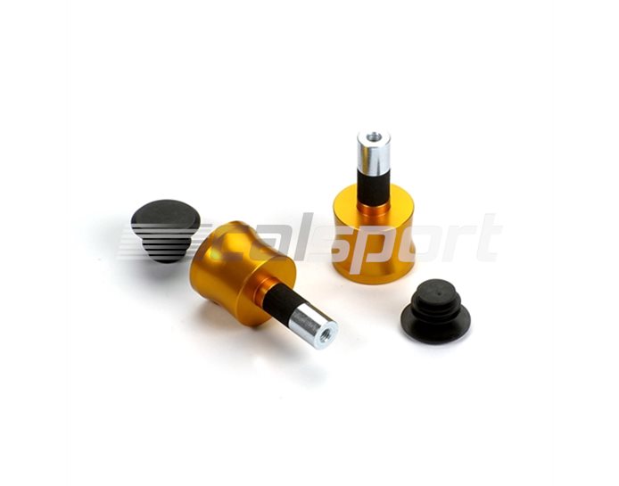 138LG1418GO - LSL Bar end weights to match alu/rubber grips, pair, Gold (other colours available) - fits most bars with 14-18mm internal diameter