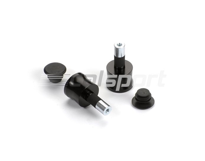 LSL Bar end weights to match alu/rubber grips, pair, Black (other colours available) - fits most bars with 14-18mm internal diameter