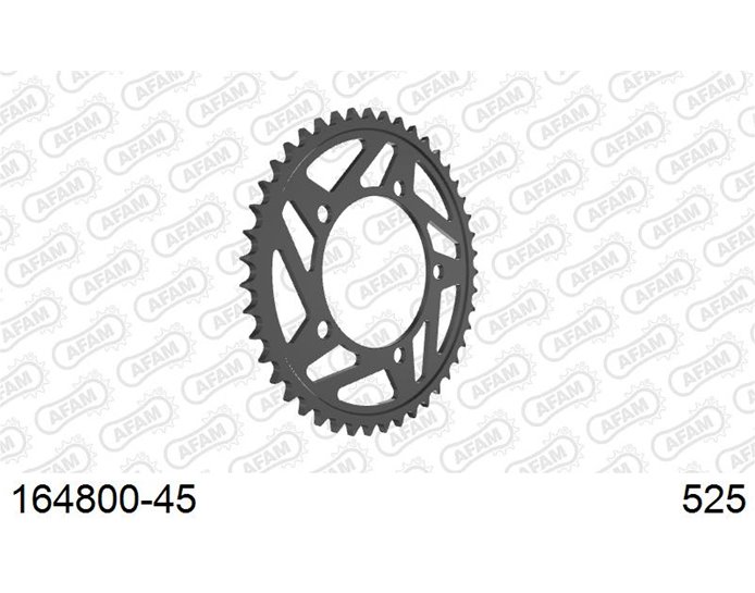 AFAM Sprocket, Rear, 525 (OE pitch), Steel  , Kit config 2 - Silver, 45T (orig size) Kit config 2