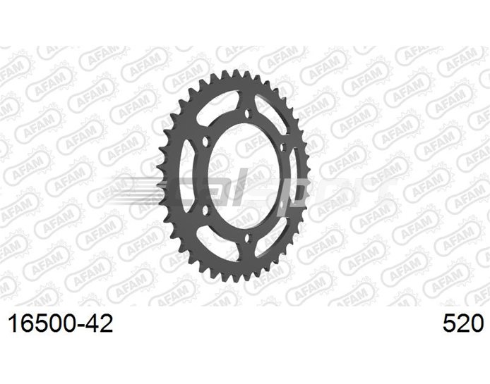 AFAM Sprocket, Rear, 520 (OE pitch), Steel  , inc Special Edition - Silver, 42T (orig size)