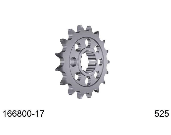 166800-17 - AFAM Front Sprocket, 525 (OE pitch), Steel, Optional Forged Wheels - 17T (orig size)