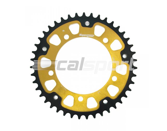 Supersprox Stealth Sprocket, Anodised Alloy, Gold Centre, 43 teeth  -  (520 Conversion)