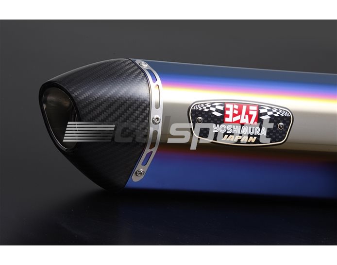 1A0-228-5W80B - Yoshimura Titanium Blue R77S Slip On With Carbon Coned End Cap - Yoshimura Japan - Road-Legal (removable Baffle)