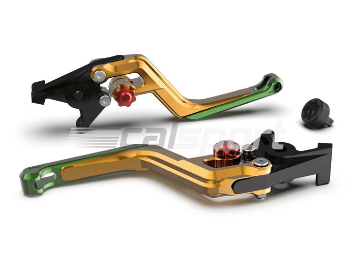 200ER09GORTGR - LSL Ergonia Brake Lever, Gold - Red adjuster, Green slider - 0