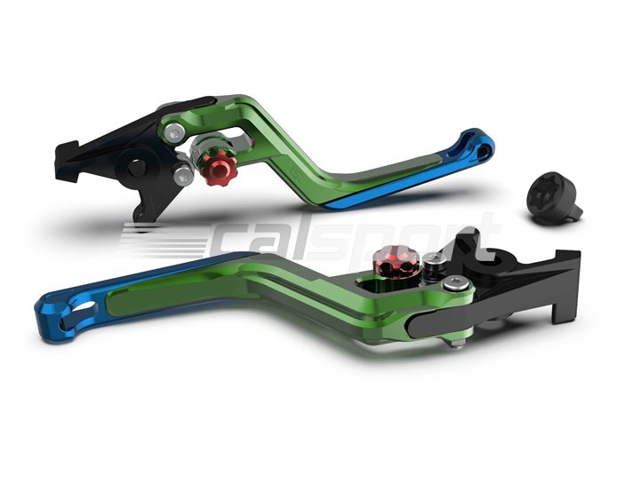 200ER09GRRTBL - LSL Ergonia Brake Lever, Green - Red adjuster, Transparent Blue slider - 0