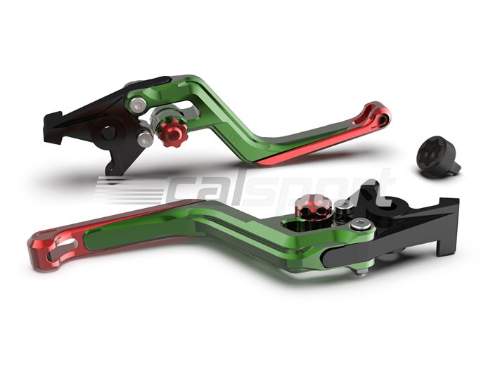 200ER09GRRTRT - LSL Ergonia Brake Lever, Green - Red adjuster, Transparent Red slider - 0