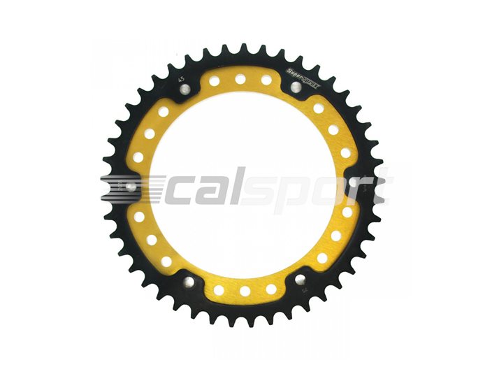 2011-45 - Supersprox Stealth Sprocket, Anodised Alloy, Gold Centre, 45 teeth  -  (Standard is 42 teeth)