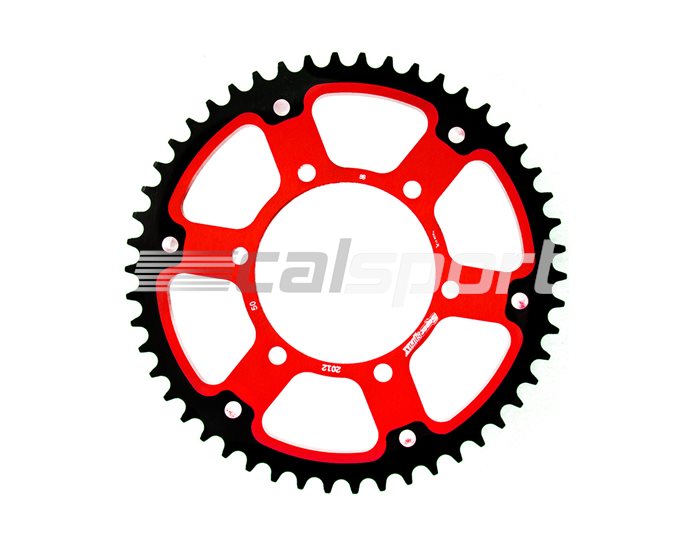 Supersprox Stealth Sprocket, Anodised Alloy, Red Centre, 50 teeth