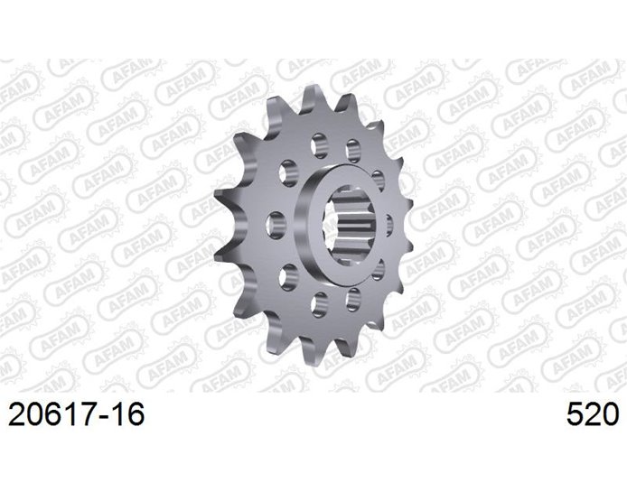 AFAM Front Sprocket, 520 (OE pitch), Steel, DCT - 16T (orig size)