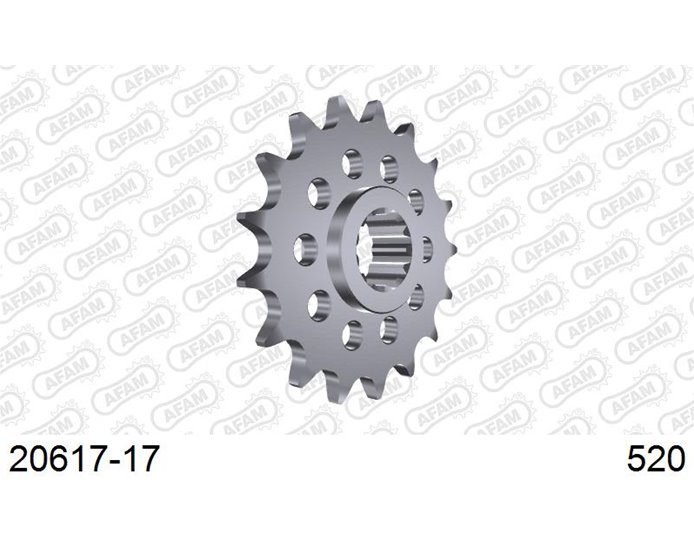 AFAM Front Sprocket, 520 (OE pitch), Steel, DCT - 17T (orig size)