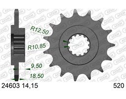 AFAM Front Sprocket, 520 (OE Pitch), Steel - 15T (orig size