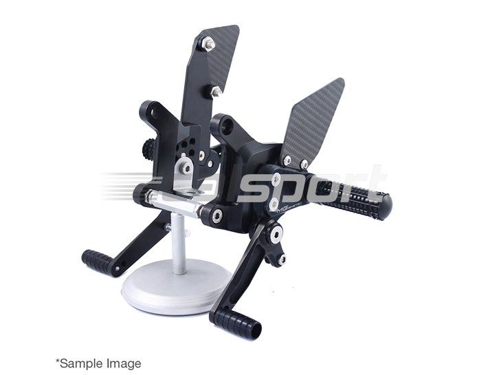 MG Biketec Rearset Kit, Fixed Footpegs - black - Standard Shift Only