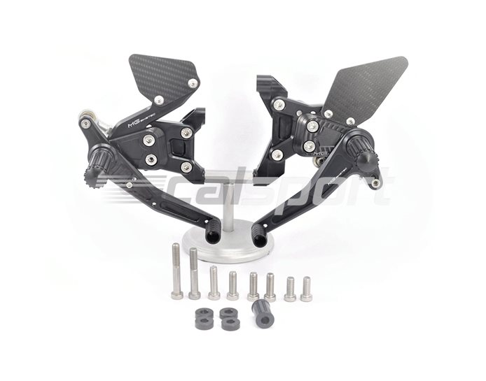 2501-156120 - MG Biketec Rearset Kit, Folding Footpegs - black - GP Reverse Shift