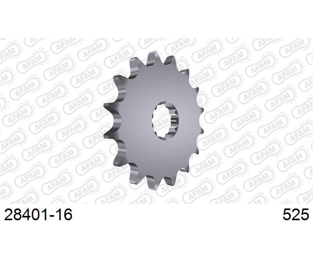J＊J AFAM Front Sprocket, 525 (OE Pitch), Steel - 16T, 110 links reqd