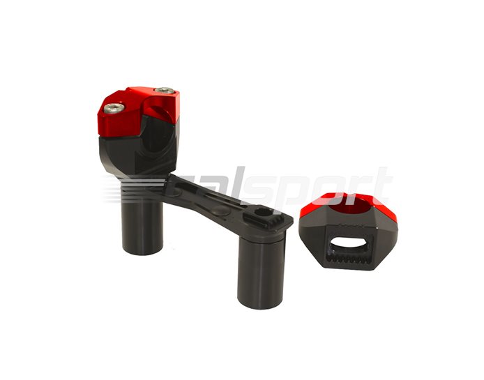 2DGT-06-BR - Gilles Adjustable Handlebar Risers, Black & Red