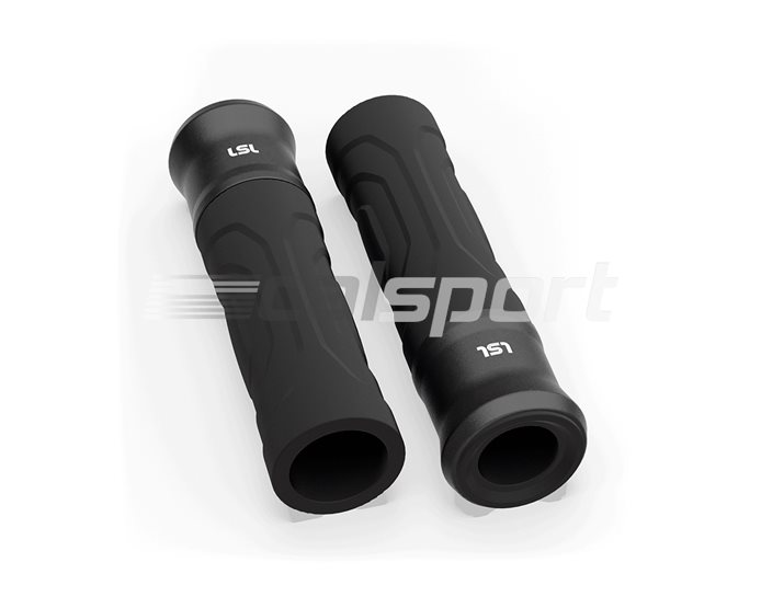 315-092 - LSL Pace-X grips 125mm - Rubber / Aluminium , black - fit most bars with 22.2mm diameter at grip. Detachable end cap.