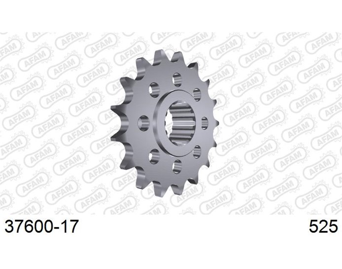 37600-17 - AFAM Front Sprocket, 525 (OE pitch), Steel, ETV Rally - 17T (orig size)