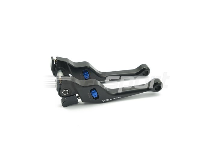 4223-7508LR - MG Biketec ClubSport Brake Levers, pair, short - black with Blue adjuster