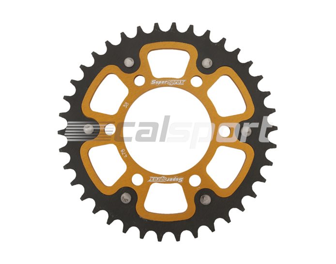 Supersprox Stealth Sprocket, Anodised Alloy, Gold Centre, 38 teeth