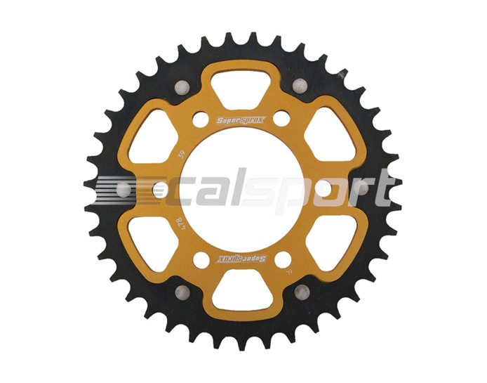 Supersprox Stealth Sprocket, Anodised Alloy, Gold Centre, 39 teeth  -  (520 Conversion)
