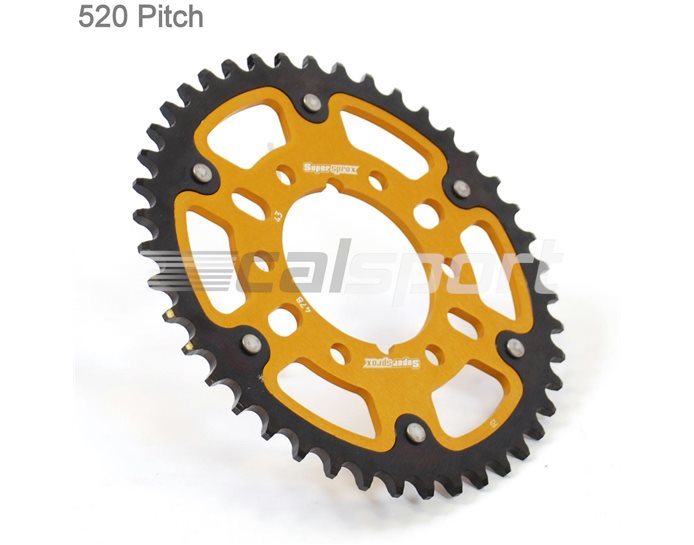 478-43 - Supersprox Stealth Sprocket, Anodised Alloy, Gold Centre, 43 teeth