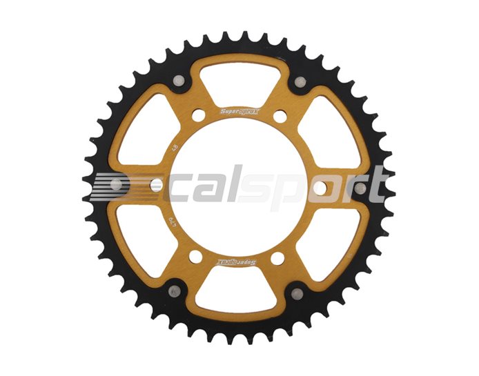 Supersprox Stealth Sprocket, Anodised Alloy, Gold Centre, 48 teeth  -  (530 Conversion)