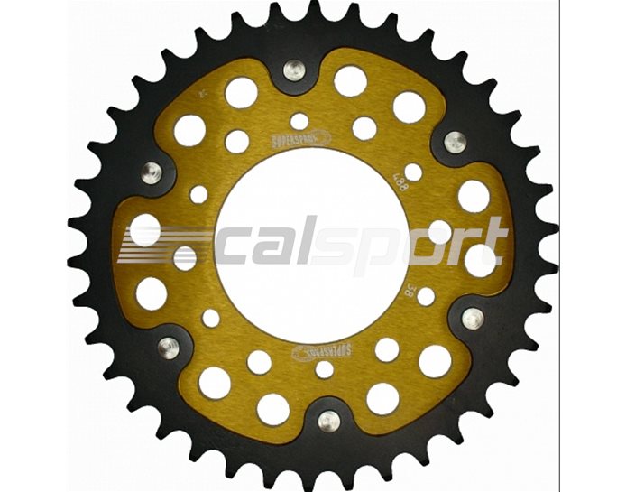 488-38 - Supersprox Stealth Sprocket, Anodised Alloy, Gold Centre, 38 teeth