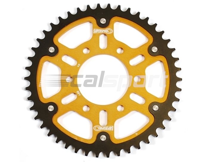 488-46 - Supersprox Stealth Sprocket, Anodised Alloy, Gold Centre, 46 teeth
