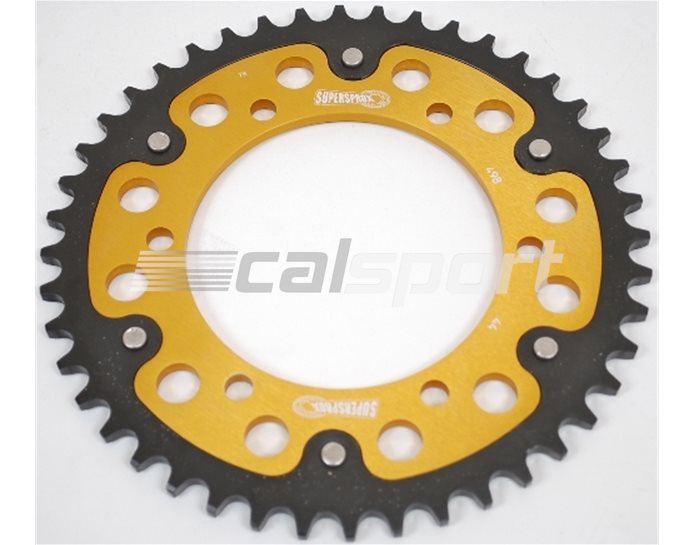 498-44 - Supersprox Stealth Sprocket, Anodised Alloy, Gold Centre, 44 teeth