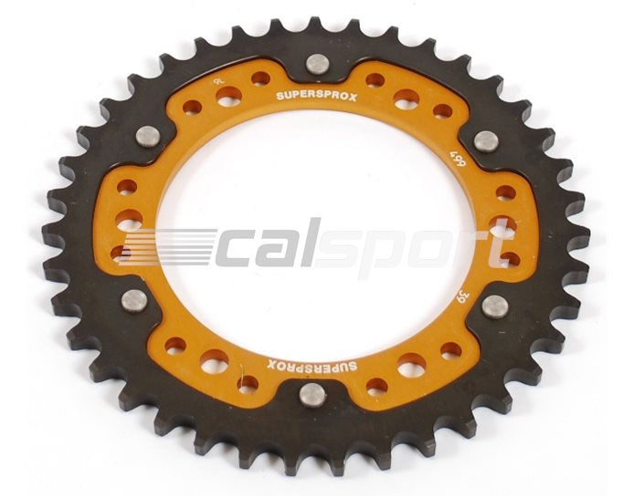 Supersprox Stealth Sprocket, Anodised Alloy, Gold Centre, 39 teeth