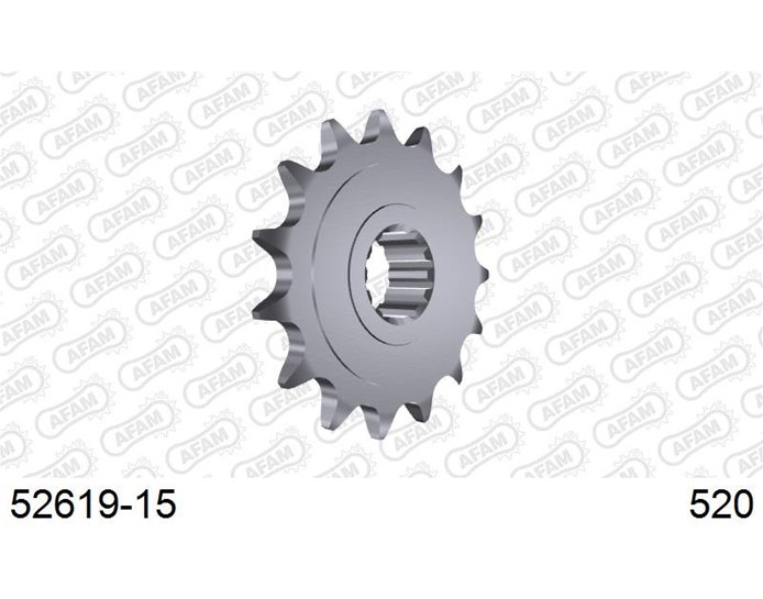 AFAM Front Sprocket, 520 (OE pitch), Steel, inc Special - 15T (orig size)