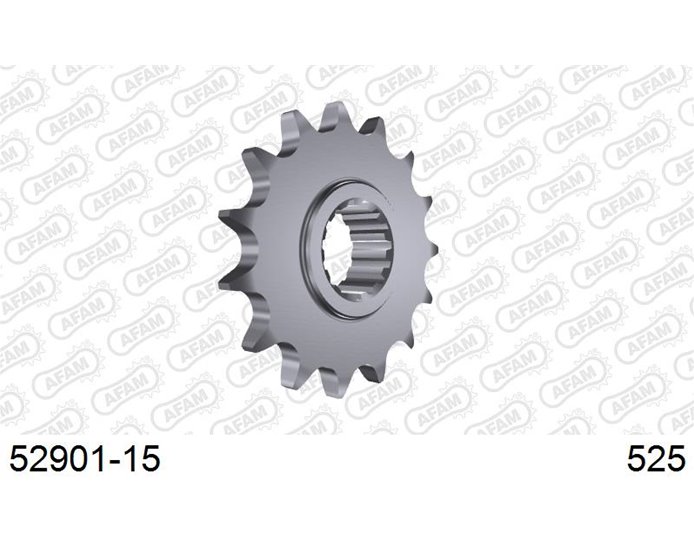 AFAM Front Sprocket, 525 (OE pitch), Steel, inc ABS models - 15T (orig size)