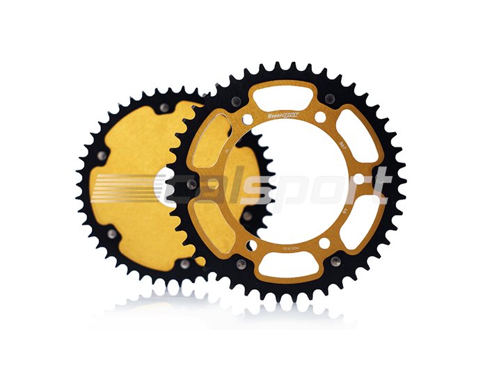 Supersprox Stealth Sprocket, Anodised Alloy, Gold Centre - Express delivery, made to order
